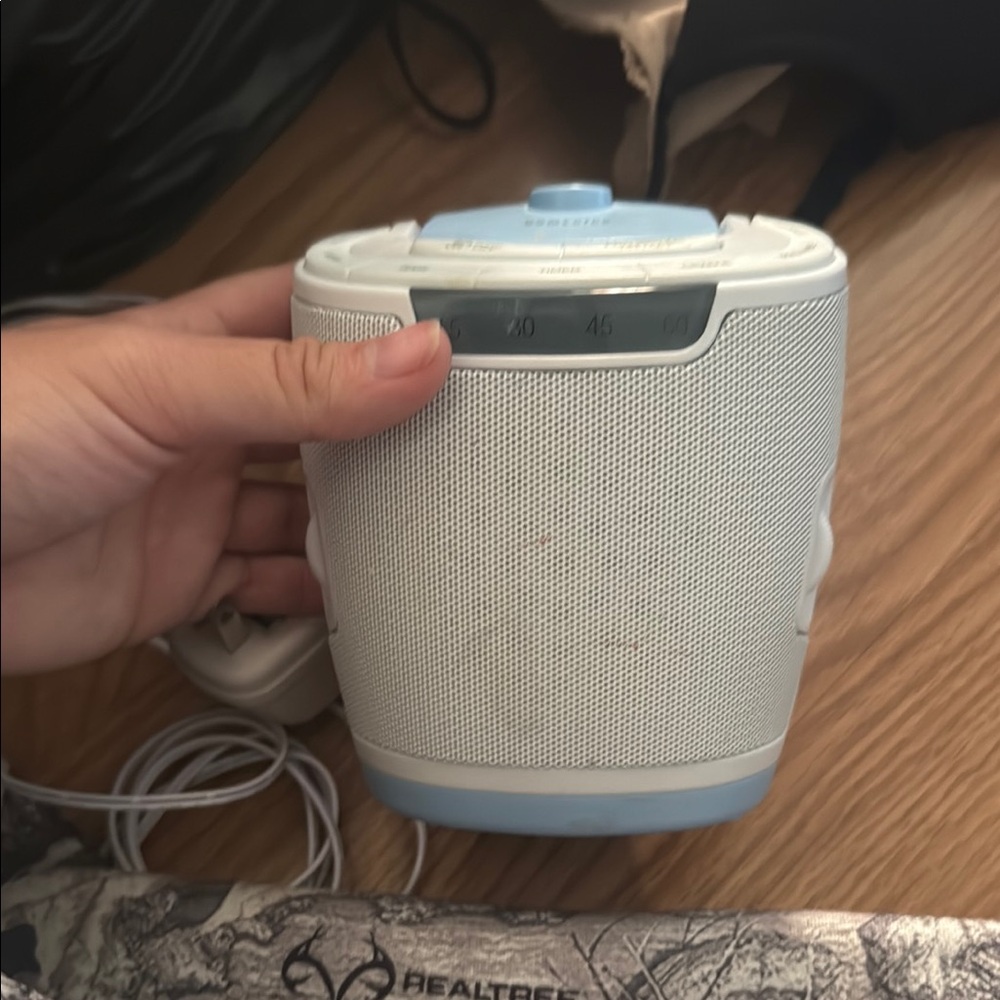 Portable Blue and White Audio Speaker